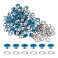 thumbnail image 1 of Unique Bargains 100PCS Grommets Eyelets 1/4 Inch (6mm) ID Hole Metal Self Backing Eyelet with Washers for Leather Blue, 1 of 7