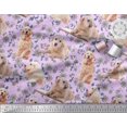 thumbnail image 3 of Soimoi Poly Georgette Fabric Floral,Book & Golden Retriever Dog Printed Fabric 1 Yard 52 Inch Wide, 3 of 3