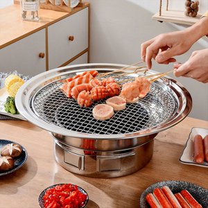 13 Coréen de pouce BBQ Grill multifonctionnel Charcoal Barbecue Grill Poêle de Charcoau Portable pour Camping Picnic Indoor
