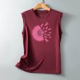thumbnail image 4 of TIMIFIS Breast Cancer Ribbon Women's Racerback Tank Casual Sleeveless Printed Ladies Round Neck Blouses Tops T-ShirtFall/Winter, 4 of 5