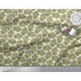 thumbnail image 3 of Soimoi Moss Georgette Fabric Leaves & Floral Block Printed Craft Fabric by The Yard 42 Inch Wide, 3 of 3