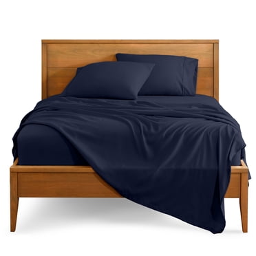 Bare Home Premium 1800 Collection 4-Piece Bed Sheet Set, California King, Midnight Blue