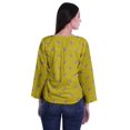 thumbnail image 4 of Moomaya Haut à Manches Longues Imprimé avec Patte de Boutonnage, Col Rond, Tunique d'Été Décontractée pour Femme, 4 of 5
