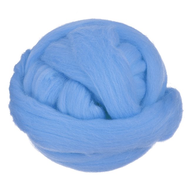 Unique Bargains Needle Felting Wool, 3.5Oz Nature Fibre Wool Yarn Roving for Wet Felting, Handcrafts (Light Blue)