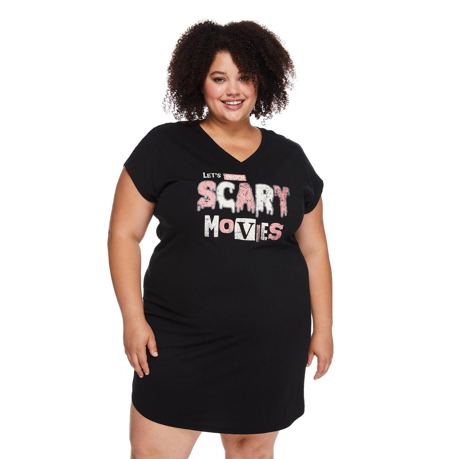 Chemise de nuit à encolure en V George Plus pour femmes