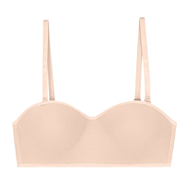 RKSTN Bras for Women Traceless Comfortable No Steel Ring Removable shoulder strap Convertible Bras Solid Color Breathable Gathering Push up Strapless Bras