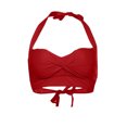 thumbnail image 5 of Bikini Tops For Women Summer Fashion Multi Color Swimsuit Halter Ruched High Waist Bikini Top, 5 of 5