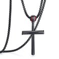 thumbnail image 2 of Rehoboth Collier Pendentif Croix en Acier Inoxydable Batte de Baseball Noire pour Femmes Hommes avec Chaîne Réglable 20+2 Pouces, 2 of 4