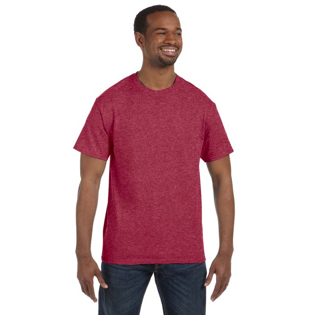 Gildan T-Shirt en Coton Épais pour Hommes, 2TG, Rouge Chiné
