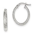 thumbnail image 1 of Sterling Silver Textured Hollow Oval Hoop Earrings QE8257, 1 of 2