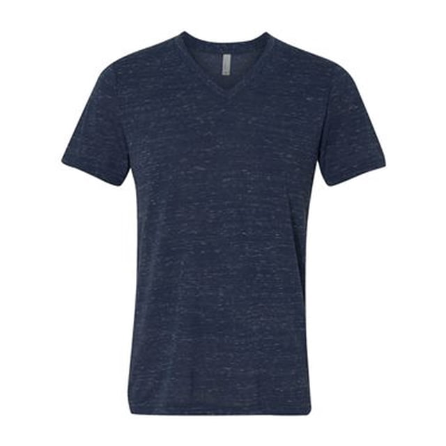 Bella Canvas Mens Jersey V-Neck Tee, M, Navy Marble