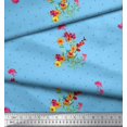 thumbnail image 2 of Soimoi Polyester Crepe Fabric Dot,Leaves & Periwinkle Floral Print Fabric by Yard 42 Inch Wide, 2 of 3