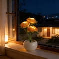 thumbnail image 4 of weibbin Ceramic Flower Pot LED Night Light USB Desk Lamp for Bedroom Home Decor, 9.45x3.54 Inches, Yellow, 4 of 6