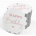 thumbnail image 4 of Inkdotpot Real Rose Gold Foil Happy Birthday Tags Favor Hang Paper Tags 100 Piece, 4 of 6