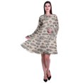 thumbnail image 2 of Moomaya Robe d'Été Fluide à Manches Longues Imprimée pour Femmes, Longueur Genou, Évasée, 2 of 6