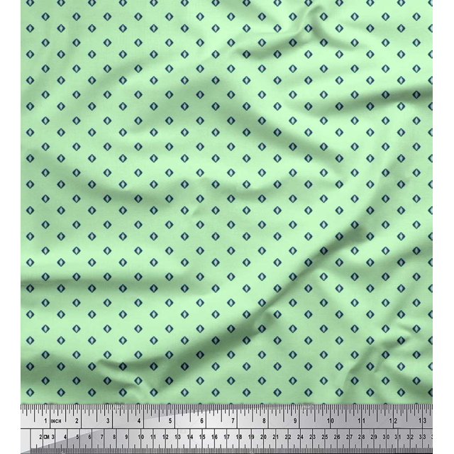 Soimoi Georgette Viscose Fabric Geometric Small Printed Craft Fabric by The Yard 42 Inch Wide