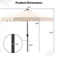 thumbnail image 3 of Costway 10 FT Solar Patio Umbrella with 24 LED Lights 8 Ribs & Tilt Adjustment Beige, 3 of 10