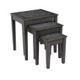 thumbnail image 2 of Table d'Emboîtement avec Plateau en Marbre de Pierre en Finition Gris Foncé, Lot de 3, 2 of 2