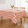 thumbnail image 1 of Orange Gingham Tablecloth Fall Table Cloths Rectangle 60 x 120 - Oblong Orange Tartan Plaid Checkered Polyester Fabric Table Cover Reusable Water Resistant for Autumn Thanksgiving Kitchen and Outdoor, 1 of 1