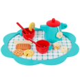 thumbnail image 1 of Tea Party Tableware Wooden Handicraft Toy Kitchen Pretend Play Set Cooking Coffee Bread For Toddlers Kids Birthday Gift Favors, 1 of 7