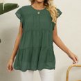 thumbnail image 3 of Timegard Womens Tops Chiffon Cap Sleeve Loose Blouse Lightweight Round Neck Summer Beach Vacation Tops, 3 of 5