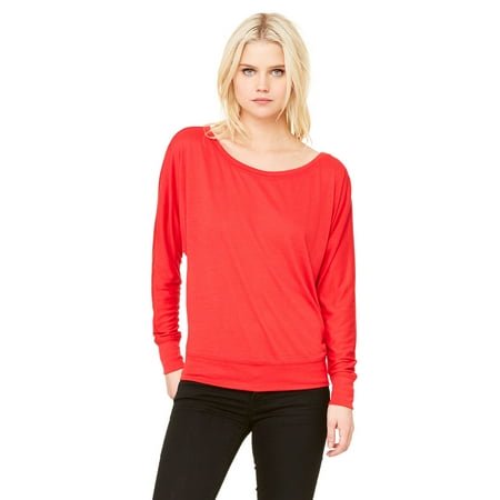 Bella + Canvas T-Shirt à Manches Longues Épaules Dénudées pour Femmes
