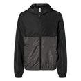 thumbnail image 2 of Independent Trading B36876513 Youth Lightweight Windbreaker Zip Jacket, Black & Graphite - Small, 2 of 2