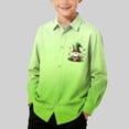 thumbnail image 2 of RXMEKW Chemise à Manches Longues Imprimée de la Saint-Patrick pour Garçons avec Col Rabattu, 95 % Coton 5 % Élasthanne, Vert, 2 of 7