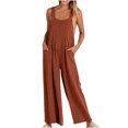 thumbnail image 2 of zanvin Pantalons pour Femmes, Liquidation Combinaison Sans Manches à Bretelles Décontractée Mode Été Unie, 2 of 5