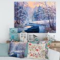 thumbnail image 1 of Designart Pastel Christmas Forest With River Canvas Wall Art, 1 of 4