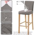 thumbnail image 2 of 2 Pieces Stretch Check Jacquard Waterproof bar Chair Covers,Removable Washable Chair Slip Cover for Short Rotating Dining Chair Back Chair bar Stool Chair (Light Gray), 2 of 7