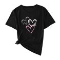 thumbnail image 1 of Hauts de la Saint-Valentin pour Femmes Aguichant Saint-Valentin Décontracté Femmes Manches Courtes Imprimé Col Rond Hauts Tee T-Shirt Manches Courtes Hauts pour Femmes Hauts pour Femmes Manches 3/4 Hauts de la Saint-Valentin pour Femmes, 1 of 3