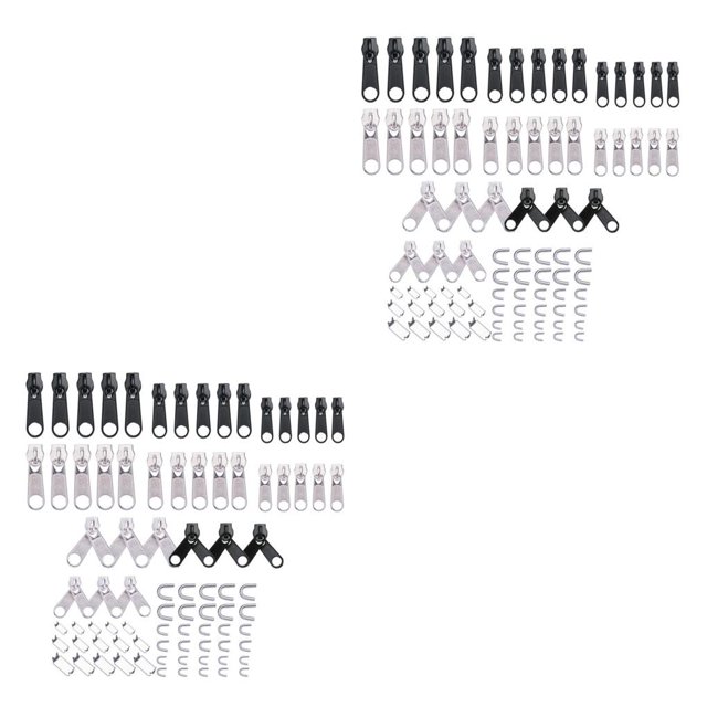 QualitChoice 84 Pcs Kit de Réparation Universel pour Fermeture Éclair Sac de Vêtements de Secours Outil de Couture 84 Pcs+ensemble en Alliage de Zinc 2Set