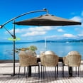 thumbnail image 2 of IdealHouse Parasol de Patio de 10 Pi avec Lumières, Parasol Déporté d'Extérieur à 8 Baleines avec Rotation à 360° et Réglage d'Inclinaison, Parasols d'Extérieur avec Protection UV pour Cour Arrière, Pelouse, Jardin, Piscine, Terrasse, 2 of 7