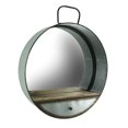 thumbnail image 1 of Round Wall Mirror, 20.5 Inch Galvanized Metal Tub Frame with Drawer, 1 of 3