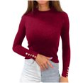 thumbnail image 1 of Pisexur Pull Col Roulé pour Femmes Couleur Unie Pulls Courts pour Femmes Tunique Pull Tricoté pour Femmes Décontracté Manches Longues Pulls d'Automne Pull Col Rond Hauts, 1 of 5
