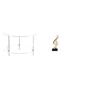 Tnarru Acrylic Tabletop Ornament Compact Nightstand Resin Creative End Table Centerpiece for Living Room Bedside Desk Housewarming Gift Easy Assembly