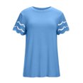 thumbnail image 3 of Birdeem Womens Fashion Casual Shoulder Short Sleeve Solid Color T-Shirt Top Blouse, 3 of 6