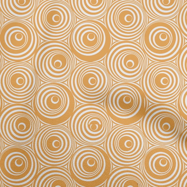 oneOone Polyester Spandex Dark Peach Fabric Geometric Line Art Circle Sewing Material Print Fabric By The Yard 56 Inch Wide