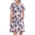 thumbnail image 1 of Vsdgher Tropiques Palmiers pour Femmes Été 2025 Décontracté Robes Midi Maxi Légères Manches Courtes Col Rond Robe de Plage, 1 of 6