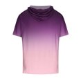 thumbnail image 4 of Besolor Mens Casual Hooded Tops Gradient Drawstring Short Sleeve Shirts Sports ness Pullover Summer Blouse, 4 of 4