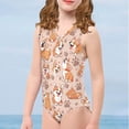 thumbnail image 4 of Maillot de Bain une Pièce pour Filles 3-14 Col en V Maillot Sans Manches, 4 of 5