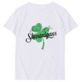 thumbnail image 4 of T-shirt de la Saint-Patrick pour Femmes, Col Rond, Manches Courtes, Imprimé Arbre de Noël, 4 of 4