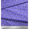thumbnail image 2 of Soimoi Purple Cotton Poplin Fabric Notes Musical Instrument Print Fabric by the Yard 56 Inch Wide, 2 of 5