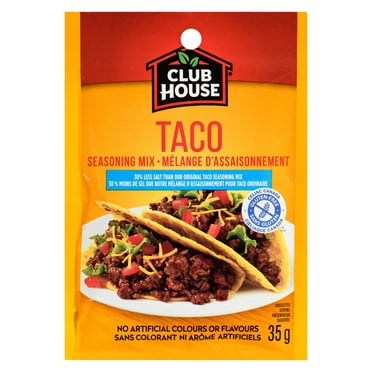 Club House, Dry Sauce/Seasoning/Marinade Mix, Taco, Less Salt