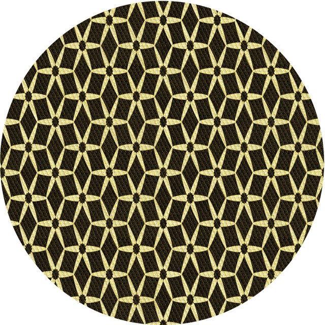Ahgly Tapis Rond Lavable en Machine Intérieur Transitionnel Or Métallique, 4 Pieds Rond