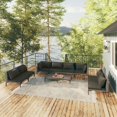 thumbnail image 1 of vidaXL 9 Piece Garden Lounge Set with Cushions Poly Rattan Dark Grey, 1 of 5