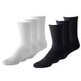 thumbnail image 1 of Chaussettes de Sport Unisexes en Coton, Hauteur Mi-Mollet, 48 Unités (9-11, Noir et Blanc), 1 of 2