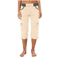 thumbnail image 4 of Cameland Pantalon Cargo de Randonnée pour Femmes en Coton, Taille Élastique, Pantacourt d'Extérieur à Bas Resserré, Pantalon de Sport avec Poches, 4 of 4