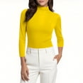 thumbnail image 4 of Women's Mock Neck Shirt 2025 - 3/4 Sleeve Slim Fit | Basic Layering Tee, 4 of 9